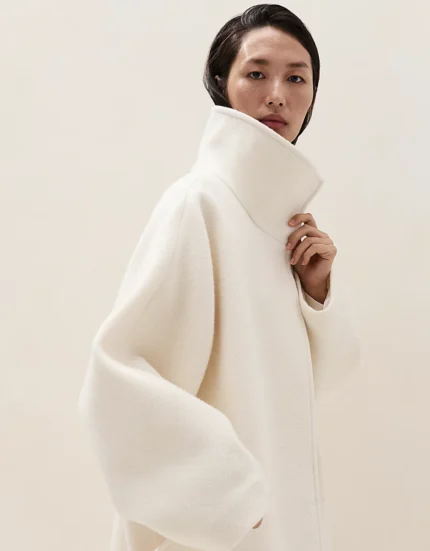 Relaxed Funnel Collar Coat